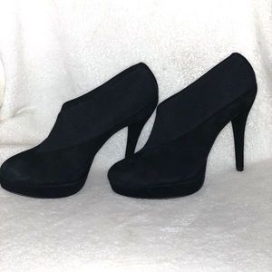 Stuart Weitzman black suede elastic booties